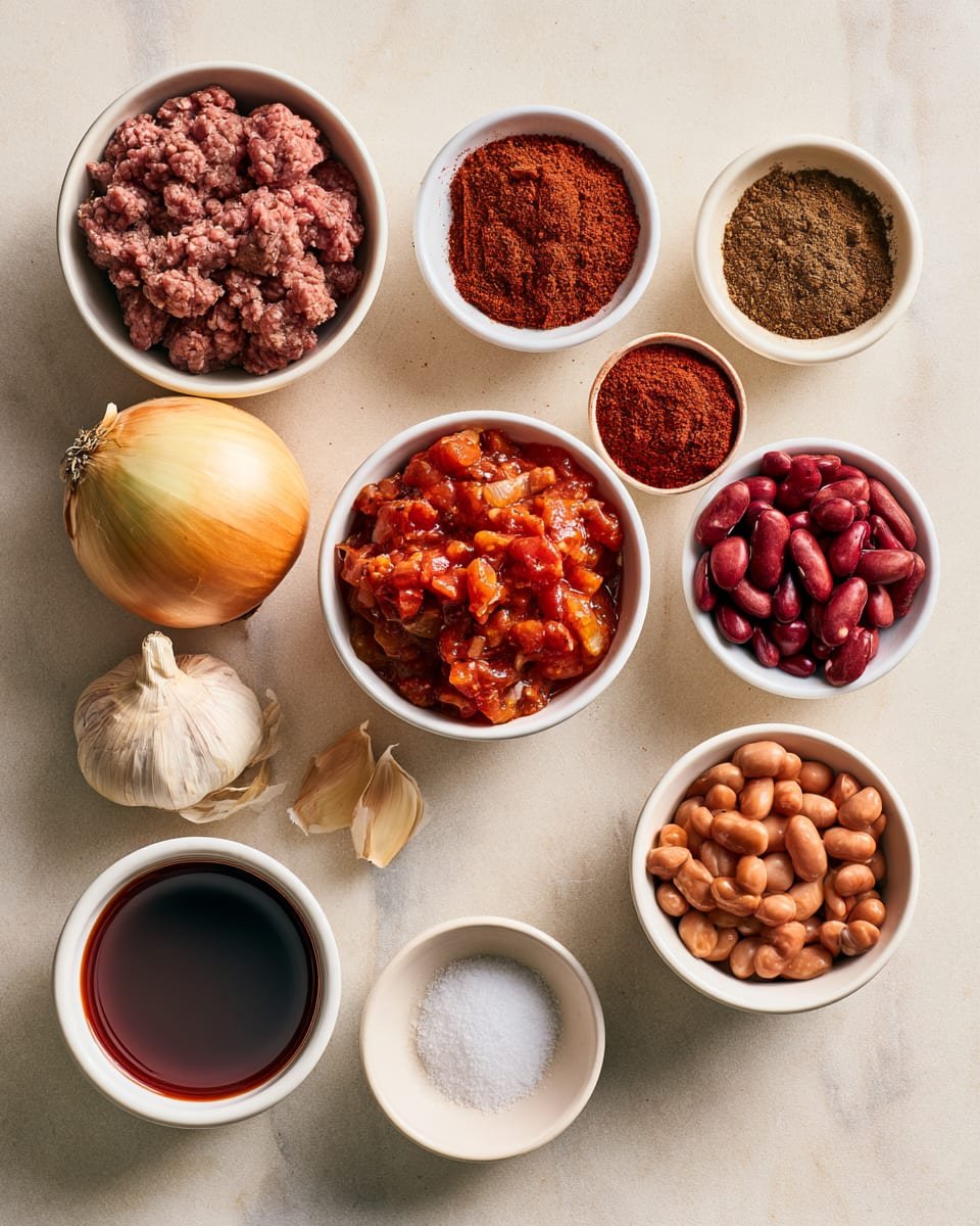 Ingredients for Easy Slow Cooker Beef Chili Recipe | Cozy Family Dinner