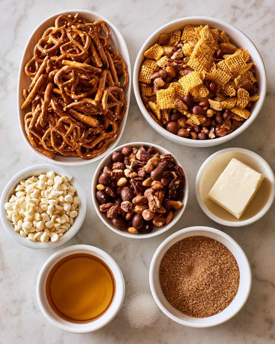 Ingredients for Easy Sweet and Salty Snack Mix | Movie Night Favorite