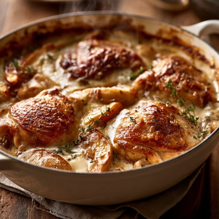 Fall Chicken Casserole à la Normande with Apples & Cream