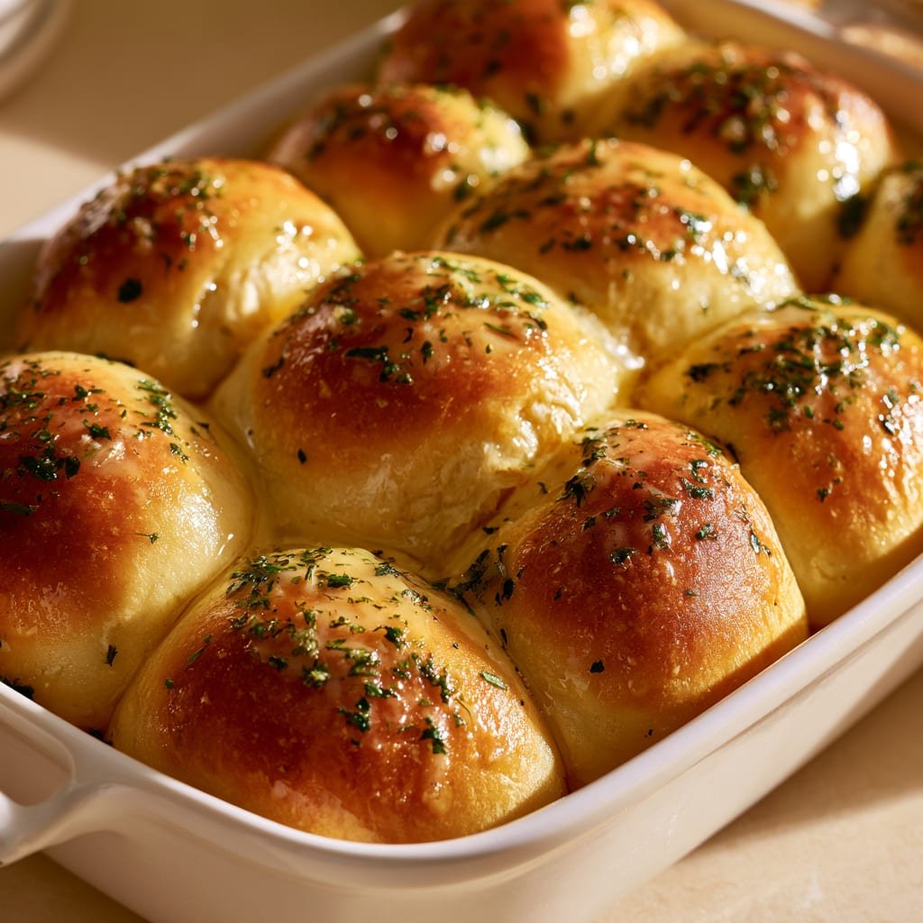 Garlic Butter Bread Rolls for Thanksgiving Dinner Tables