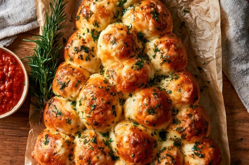 Holiday Appetizer: Cheesy Pull Apart Christmas Bread