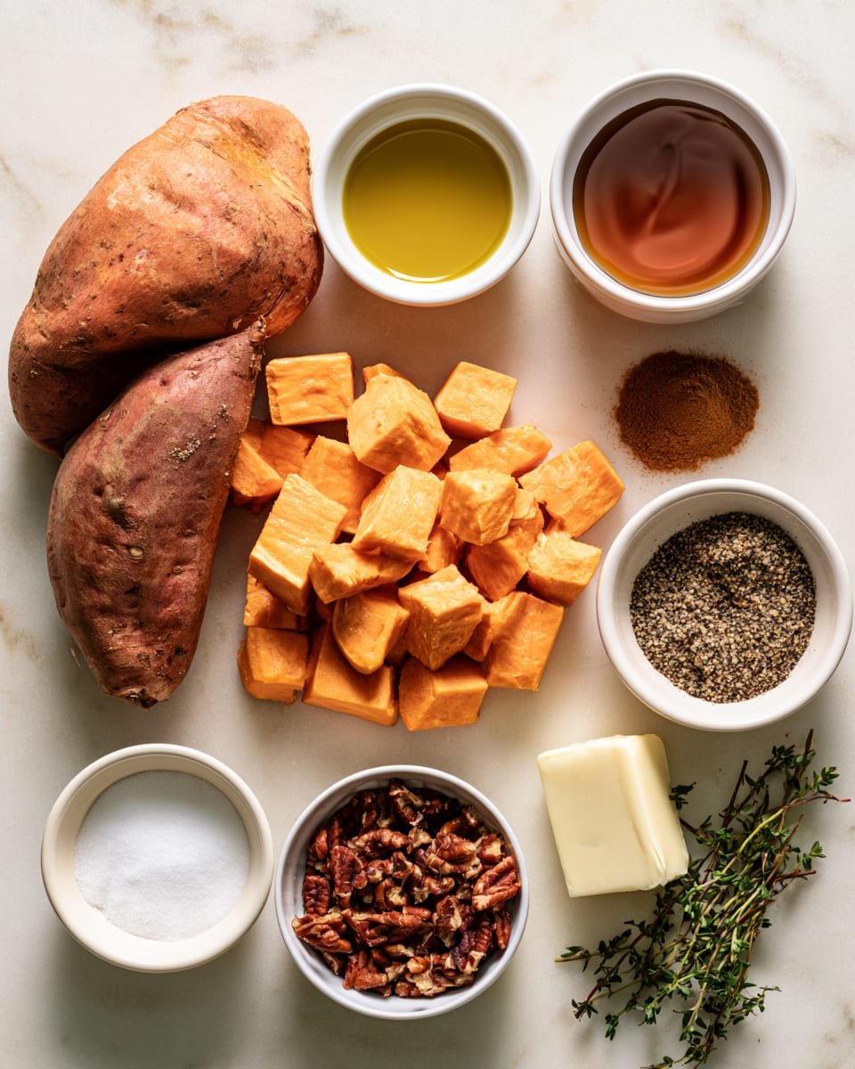 Ingredients for Maple Roasted Sweet Potatoes: Easy Thanksgiving Side Dish