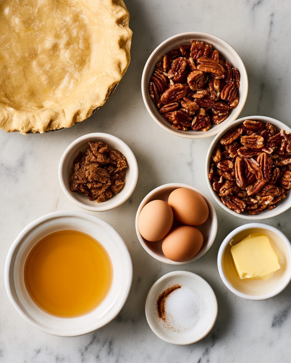 Ingredients for Pecan Pie with a Buttery Flaky Crust