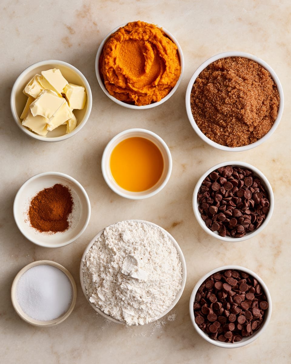 Ingredients for Pumpkin Chocolate Chip Cookies with Nutty Brown Butter Flavor