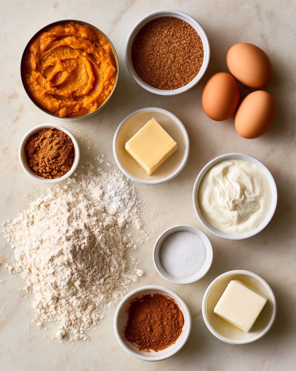 Ingredients for Pumpkin Coffee Cake with Cinnamon Crumb Topping