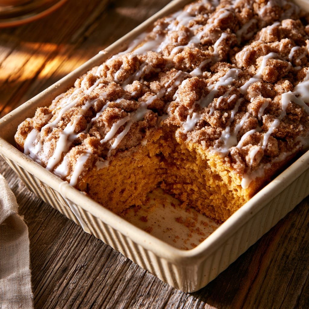 Pumpkin Coffee Cake with Cinnamon Crumb Topping