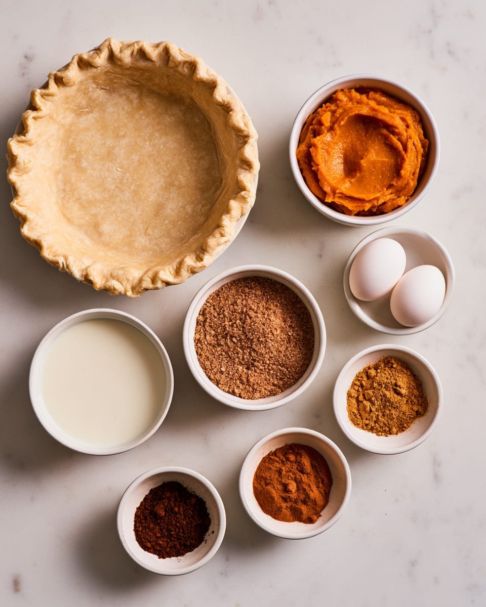 Ingredients for Pumpkin Pie With a Silky Custard Center