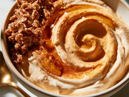 Pumpkin Whipped Cottage Cheese Breakfast Bowl