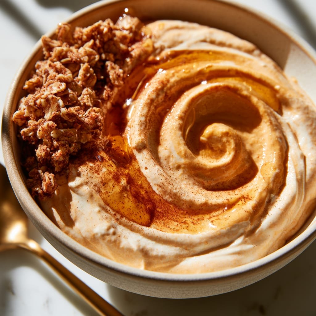 Pumpkin Whipped Cottage Cheese Breakfast Bowl