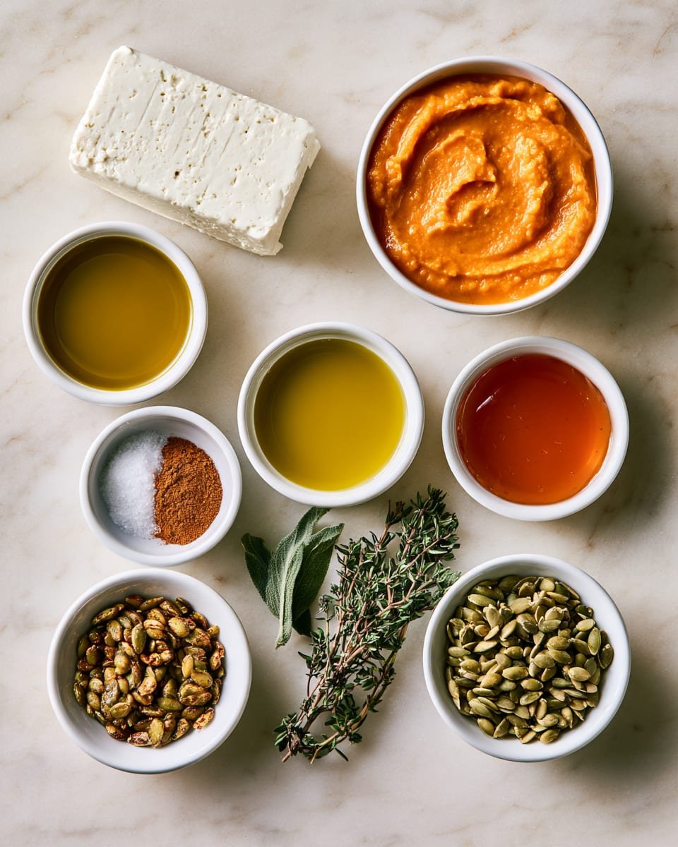 Ingredients for Pumpkin Whipped Feta Dip: Easy Fall Appetizer with Just 5 Ingredients