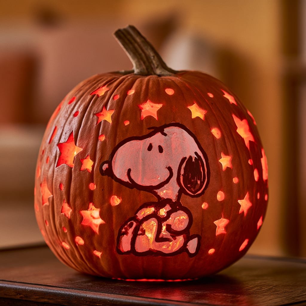 Snoopy Pumpkin Carving Pattern Plus Roasted Pumpkin Seeds Recipe