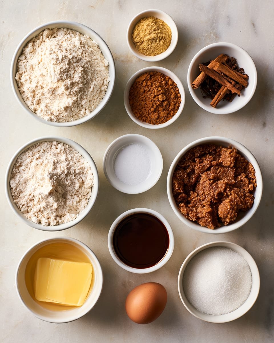 Ingredients for Soft Gingerbread Cookies That Stay Chewy for Days