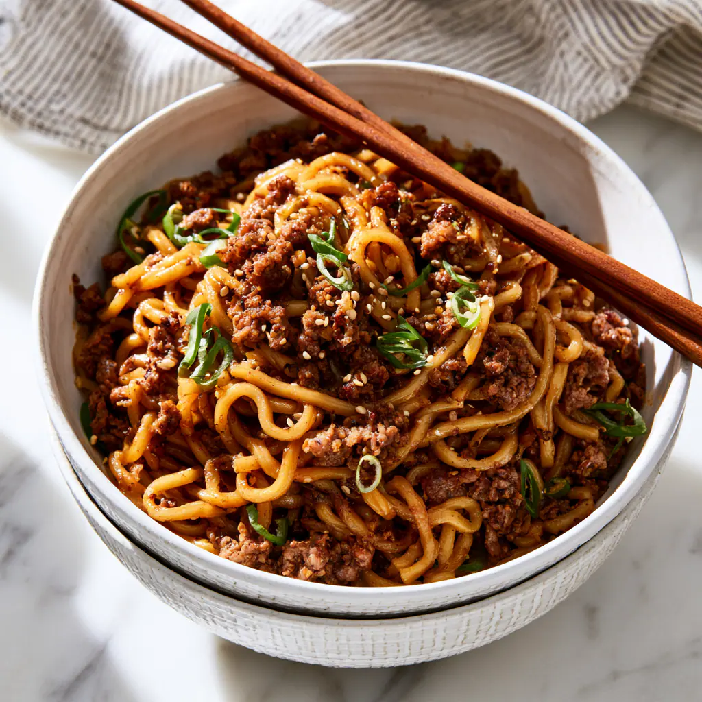 Spicy Korean Ground Beef Noodles | Easy Weeknight Dinner