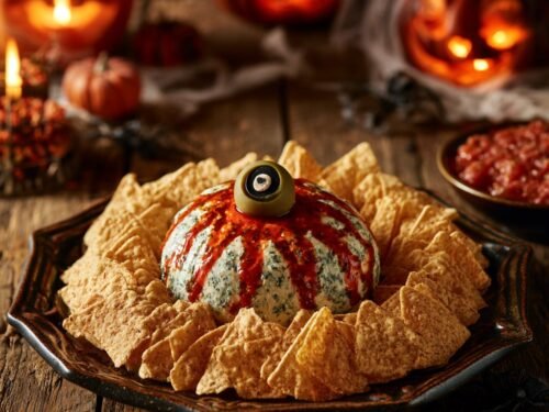 Spooky Halloween Eyeball Cheese Ball | Easy Party Appetizer