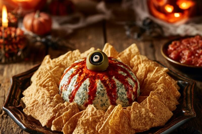 Spooky Halloween Eyeball Cheese Ball | Easy Party Appetizer